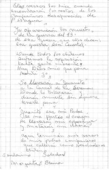 Cartas suministradas por su nieto Poema escrito por su hija Margarita Bruna