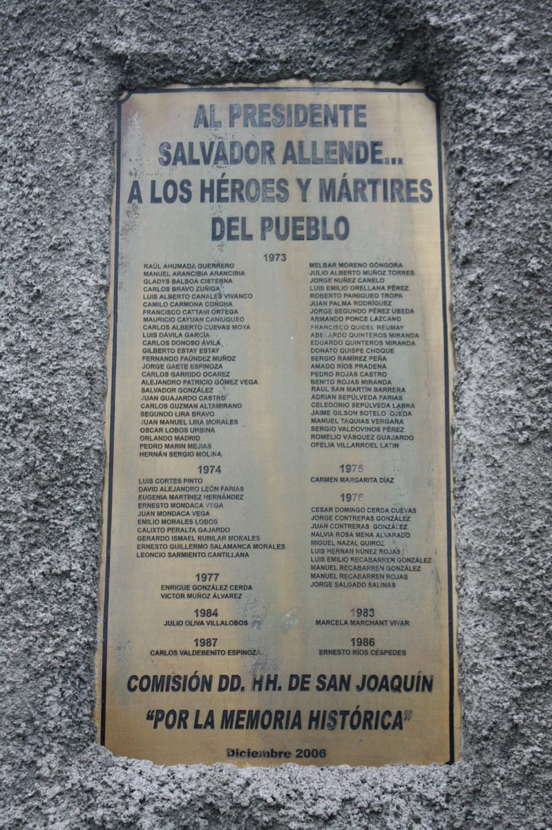 Placa DDHH San Joaquín  2006